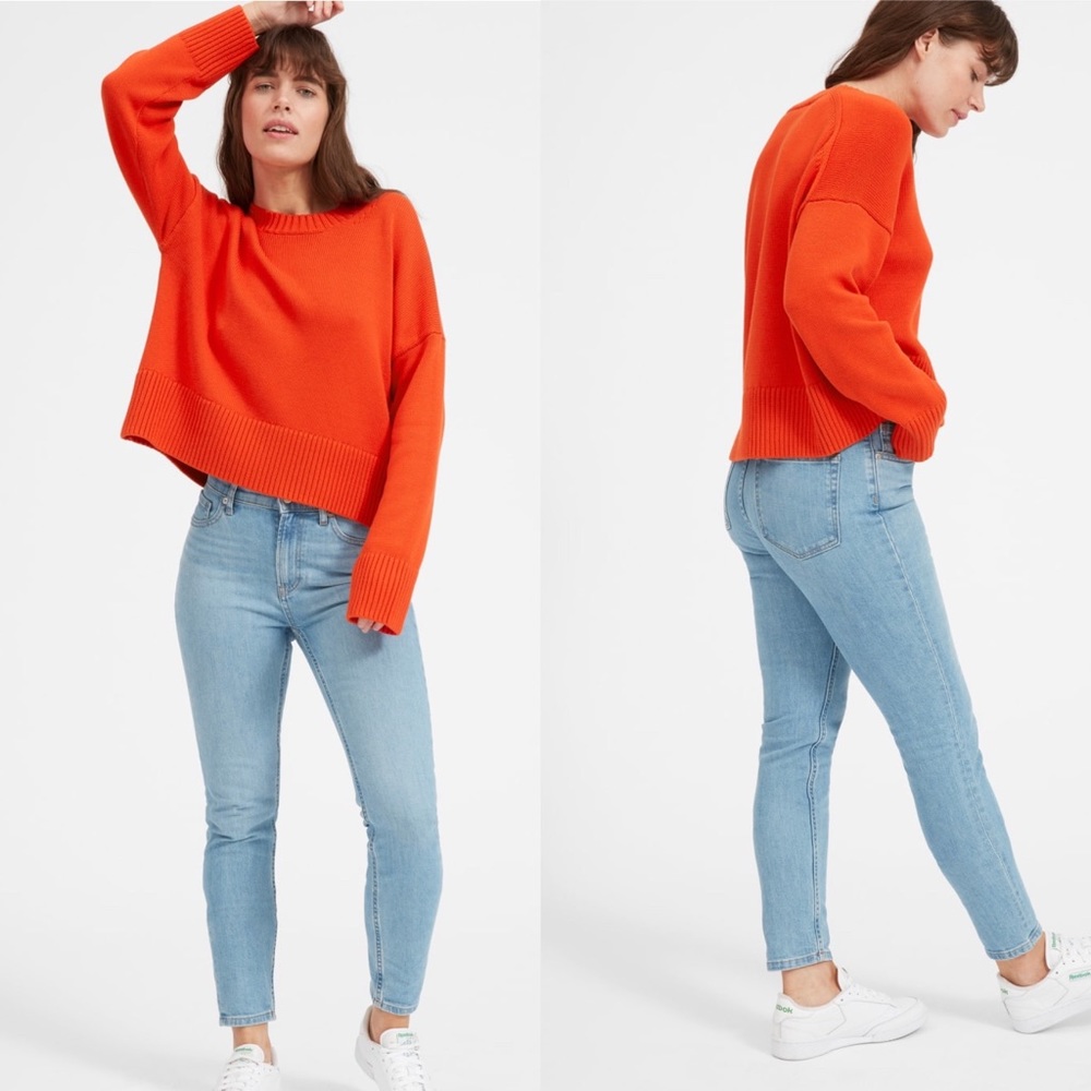 Everlane The Soft Cotton Square Crew Neck Sweater